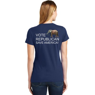 Vote Republican Save America Front and Back Women's T-Shirt