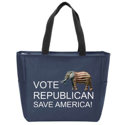 Vote Republican Save America Front and Back Zip Tote Bag