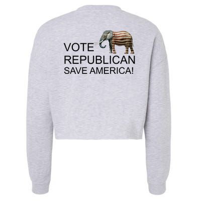 Vote Republican Save America Front and Back Cropped Pullover Crew