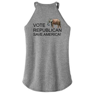 Vote Republican Save America Front and Back Women's Perfect Tri Rocker Tank