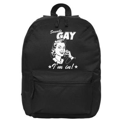 Vintage Retro Sounds Gay I'm In 16 in Basic Backpack