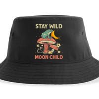 Vintage Retro Stay Wild Moon Child Frog Mushroom Hippie Sustainable Bucket Hat