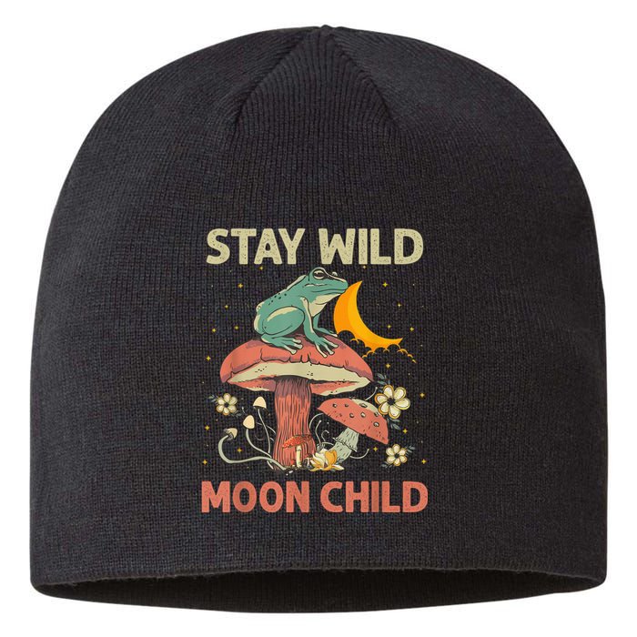 Vintage Retro Stay Wild Moon Child Frog Mushroom Hippie Sustainable Beanie