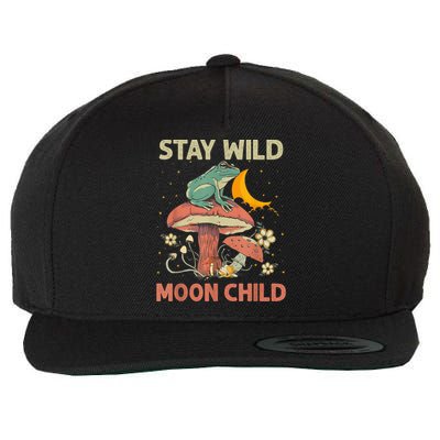 Vintage Retro Stay Wild Moon Child Frog Mushroom Hippie Wool Snapback Cap