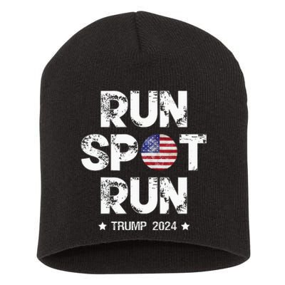 Vote Run Spot Run 2024 Trumpharris Presidential Debate Short Acrylic Beanie