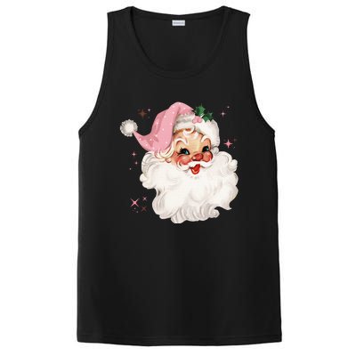 Vintage Retro Santa Chirstmas Pink Hat Claus PosiCharge Competitor Tank