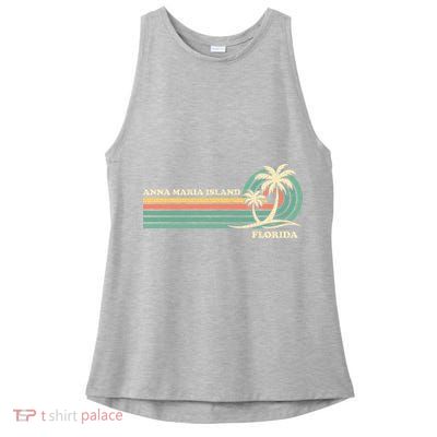 Vintage Retro Summer Vacation Florida Anna Maria Island Cool Gift Ladies PosiCharge Tri-Blend Wicking Tank