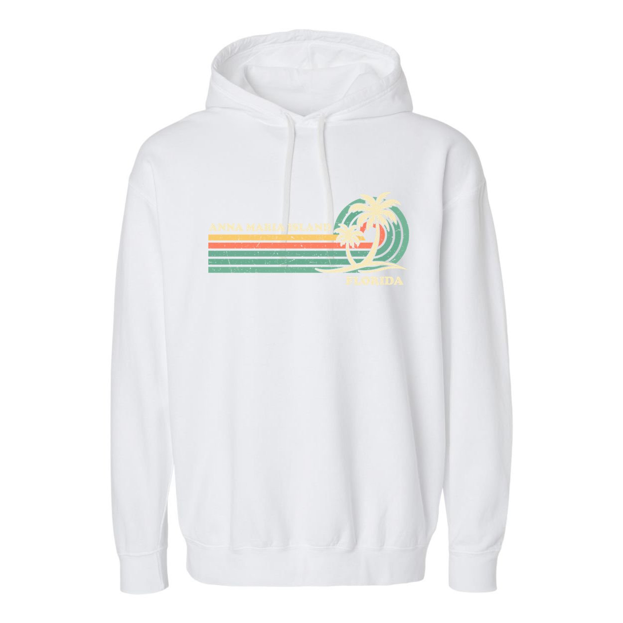 Vintage Retro Summer Vacation Florida Anna Maria Island Cool Gift Garment-Dyed Fleece Hoodie