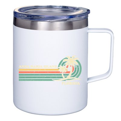 Vintage Retro Summer Vacation Florida Anna Maria Island Cool Gift 12oz Stainless Steel Coffee Mug