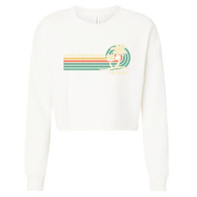 Vintage Retro Summer Vacation Florida Anna Maria Island Cool Gift Cropped Pullover Crew
