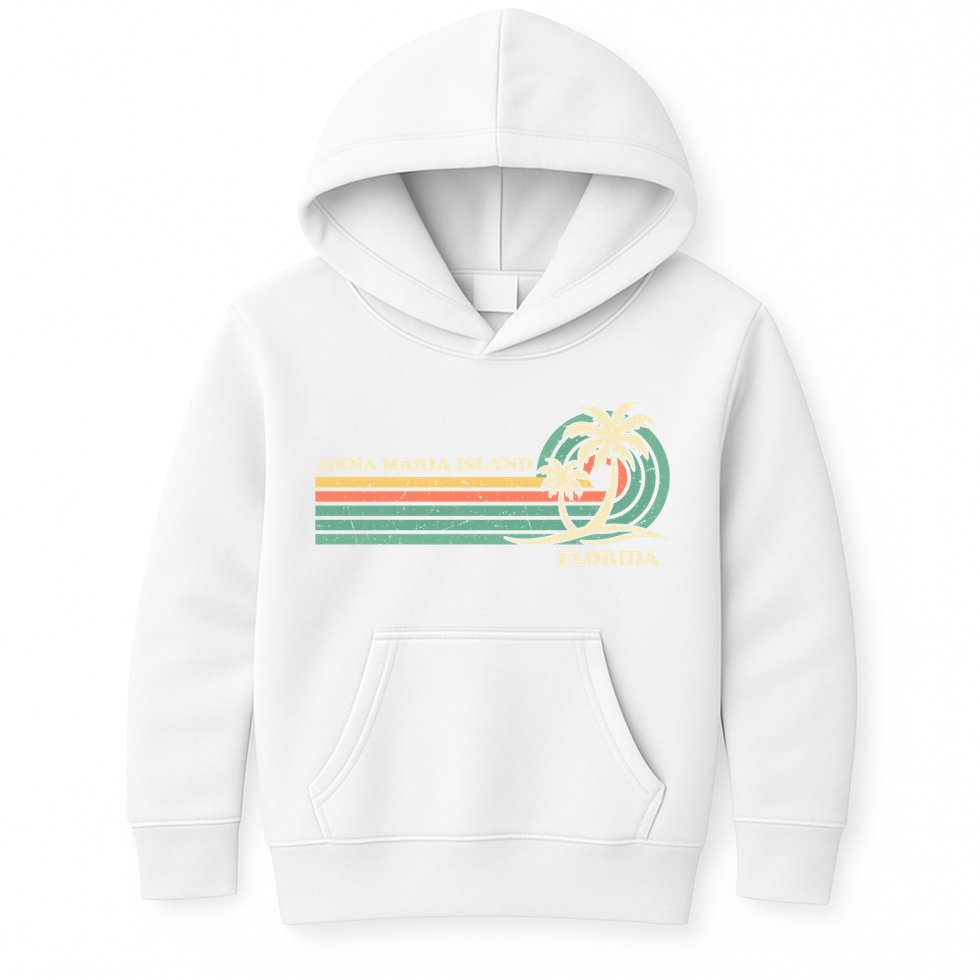 Vintage Retro Summer Vacation Florida Anna Maria Island Cool Gift Kids Hoodie