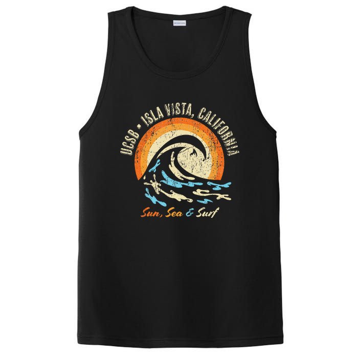 Vintage Retro Surf Style Isla Vista College Apparel PosiCharge Competitor Tank