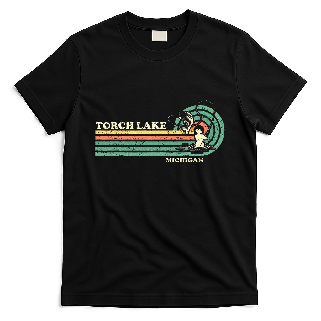 Vintage Retro Summer Fishing Michigan Torch Lake T-Shirt