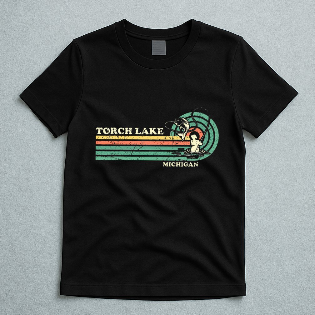 Vintage Retro Summer Fishing Michigan Torch Lake T-Shirt