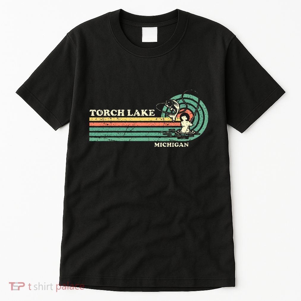 Vintage Retro Summer Fishing Michigan Torch Lake Tall T-Shirt