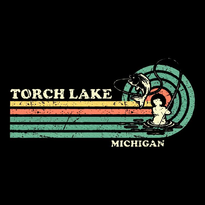 Vintage Retro Summer Fishing Michigan Torch Lake Backpack