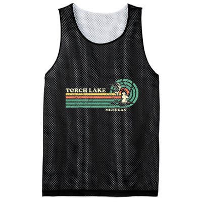 Vintage Retro Summer Fishing Michigan Torch Lake Mesh Reversible Basketball Jersey Tank