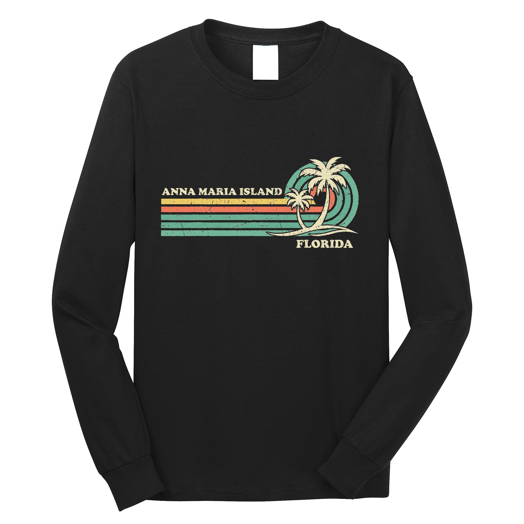 Vintage Retro Summer Vacation Florida Anna Maria Island Long Sleeve Shirt