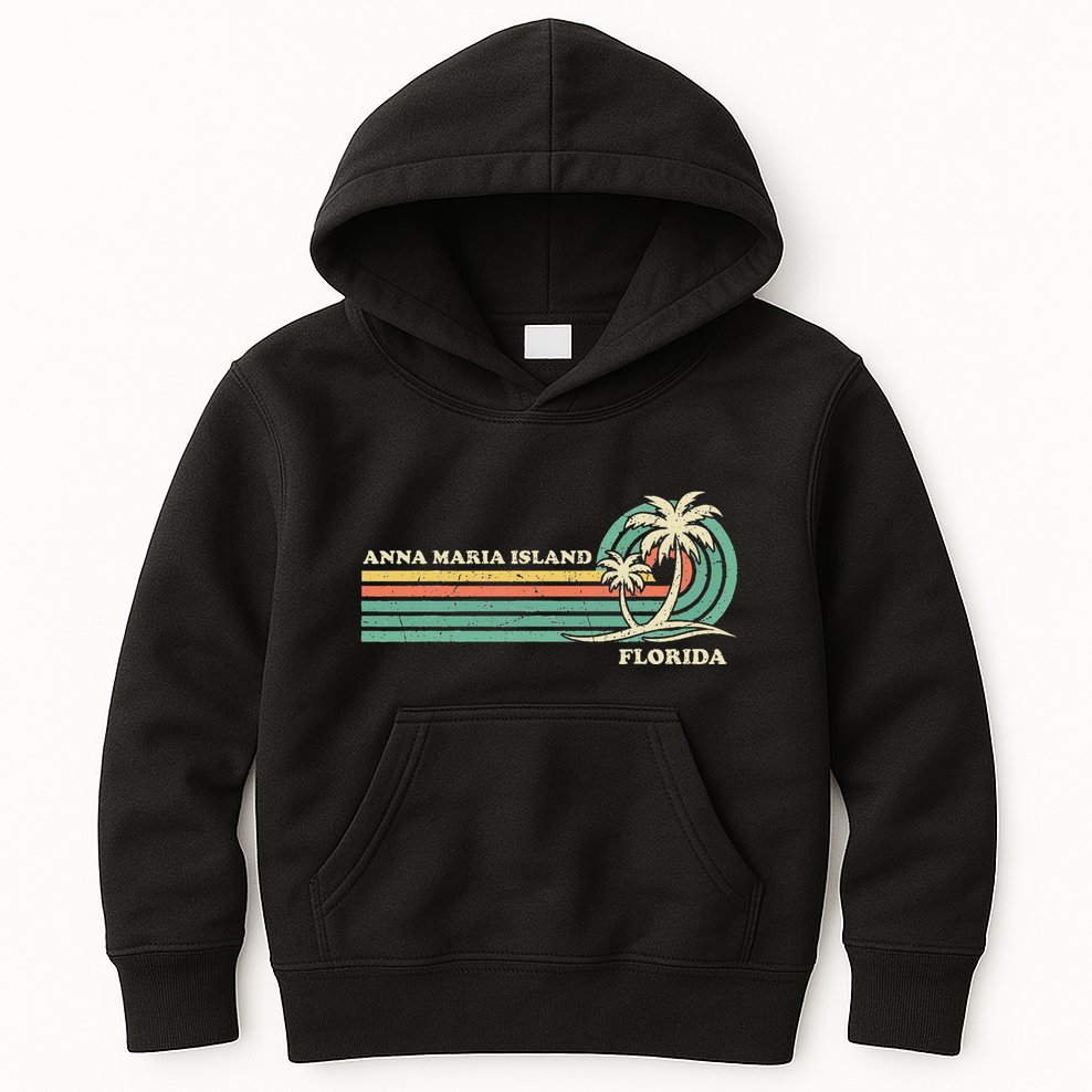 Vintage Retro Summer Vacation Florida Anna Maria Island Kids Hoodie