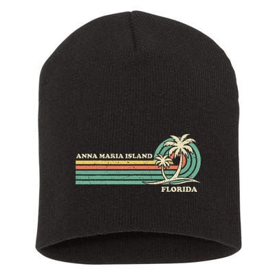 Vintage Retro Summer Vacation Florida Anna Maria Island Short Acrylic Beanie