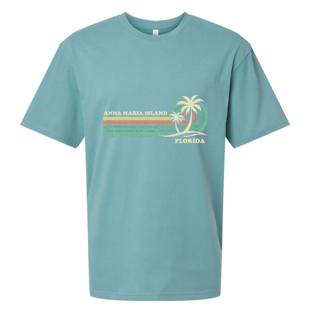 Vintage Retro Summer Vacation Florida Anna Maria Island Sueded Cloud Jersey T-Shirt