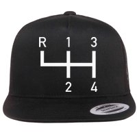 Vintage Racer Shift Pattern 4 Speed Manual Flat Bill Trucker Hat