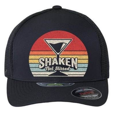 Vintage Retro Shaken Not Stirred Martini Cocktail Gift Flexfit Unipanel Trucker Cap