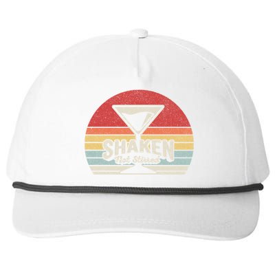 Vintage Retro Shaken Not Stirred Martini Cocktail Gift Snapback Five-Panel Rope Hat