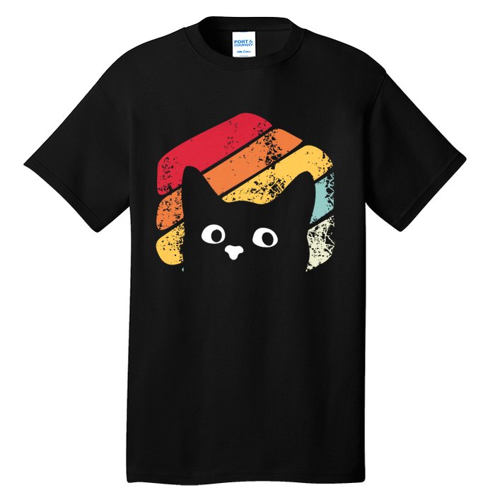 Vintage Retro Style Black Cat Lover Funny Tall T-Shirt