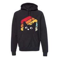 Vintage Retro Style Black Cat Lover Funny Premium Hoodie