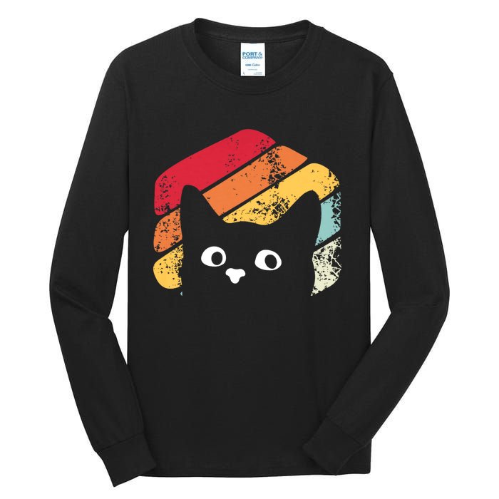 Vintage Retro Style Black Cat Lover Funny Tall Long Sleeve T-Shirt