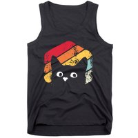 Vintage Retro Style Black Cat Lover Funny Tank Top