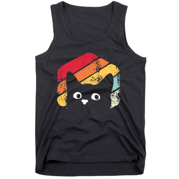 Vintage Retro Style Black Cat Lover Funny Tank Top