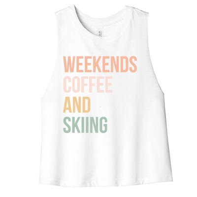 Vintage Retro Ski Tops Weekends Coffee And Skiing Great Gift Women's Racerback Cropped Tank