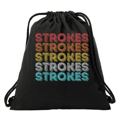 Vintage Retro Strokes Drawstring Bag