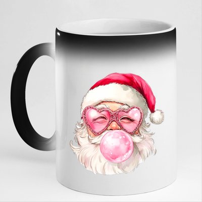 Vintage Retro Santa Christmas Gum Sunglasses 11oz Black Color Changing Mug