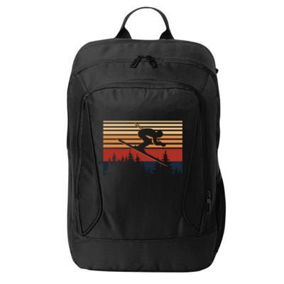 Vintage Retro Skiing For Skiers And Ski Lovers Gift City Backpack