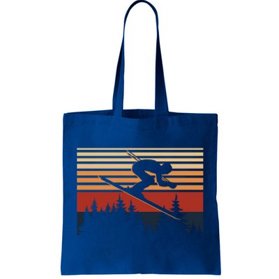 Vintage Retro Skiing For Skiers And Ski Lovers Gift Tote Bag