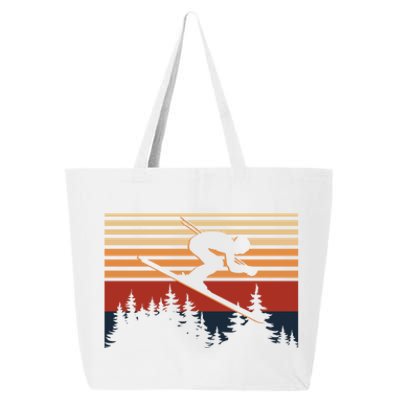 Vintage Retro Skiing For Skiers And Ski Lovers Gift 25L Jumbo Tote