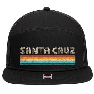 Vintage Retro Santa Cruz California Souvenir Santa Cruz 7 Panel Mesh Trucker Snapback Hat