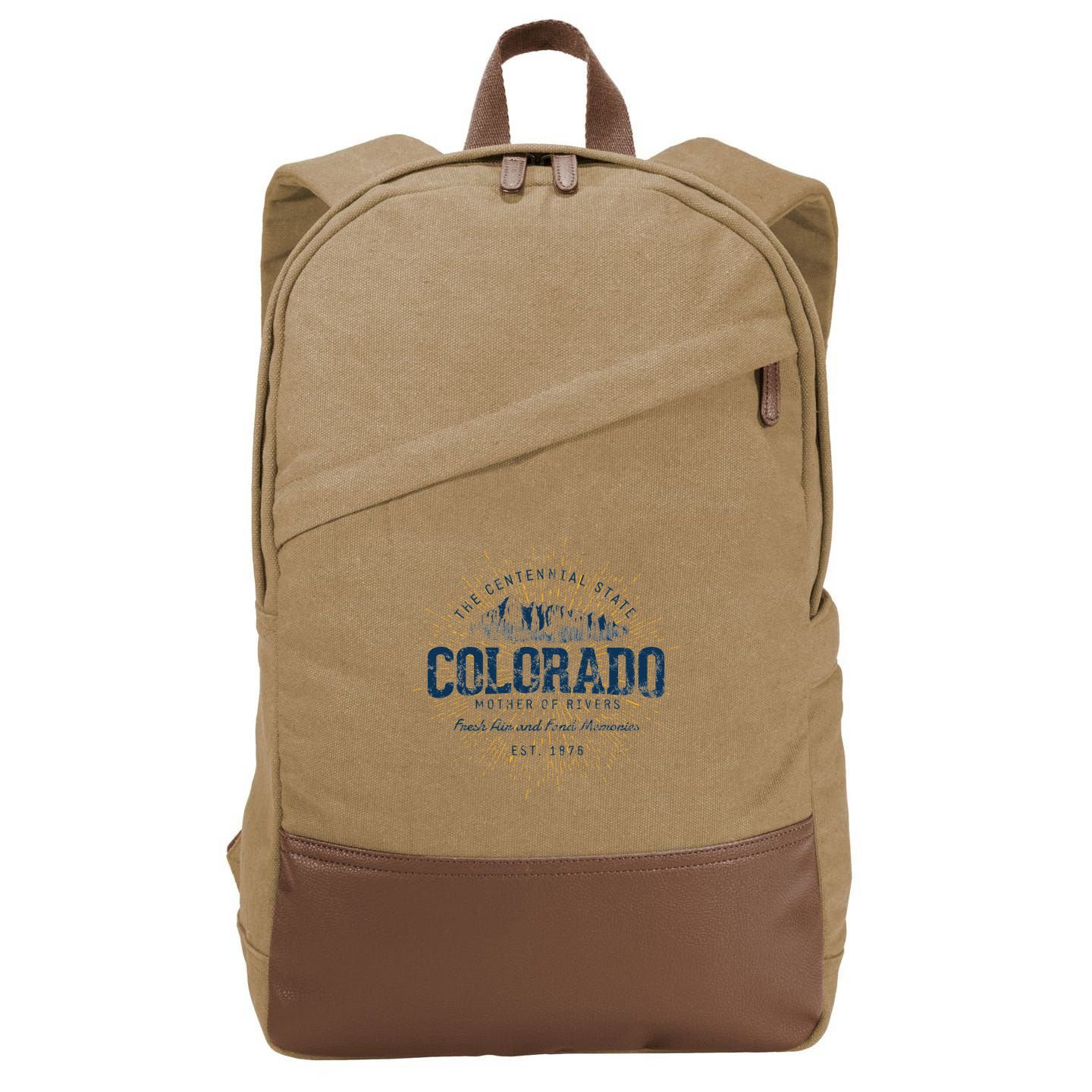 Vintage Retro Style Colorado Sweatshirt.png Cotton Canvas Backpack