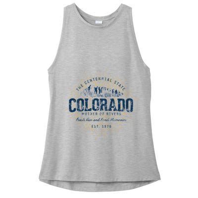 Vintage Retro Style Colorado Sweatshirt.png Ladies PosiCharge Tri-Blend Wicking Tank