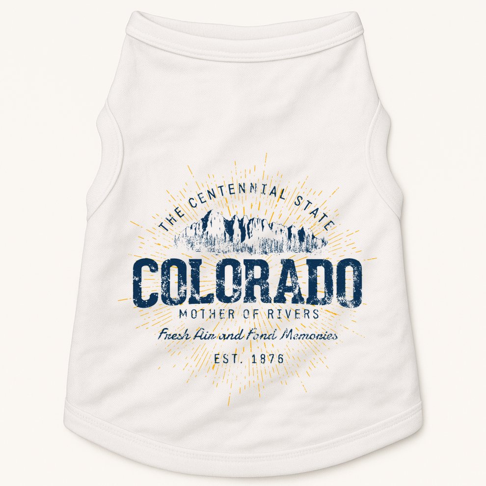 Vintage Retro Style Colorado Sweatshirt.png Doggie Tank