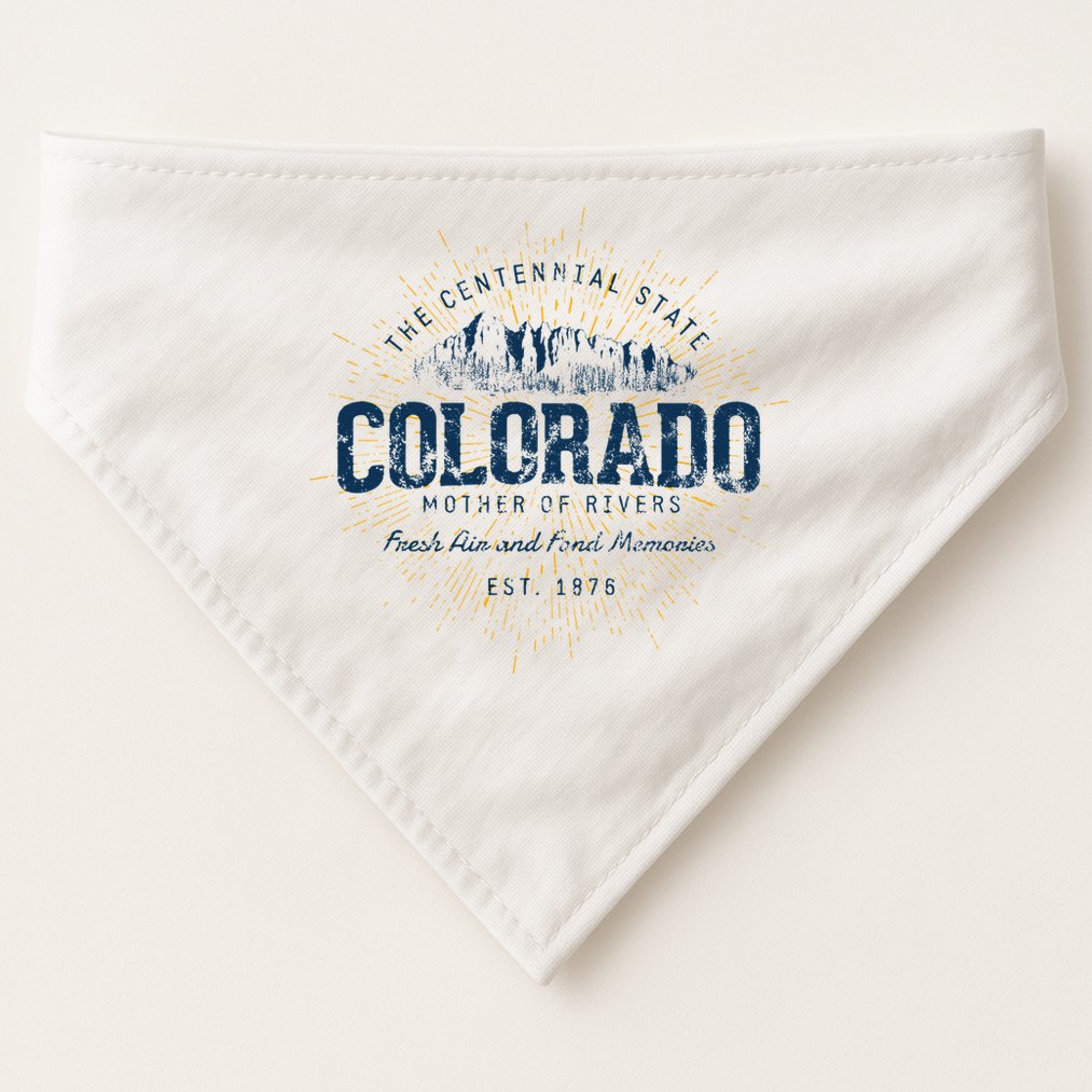 Vintage Retro Style Colorado Sweatshirt.png USA-Made Doggie Bandana