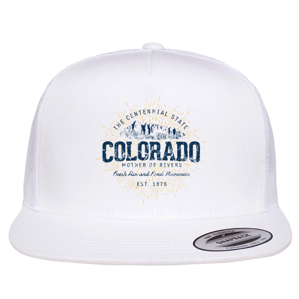 Vintage Retro Style Colorado Sweatshirt.png Flat Bill Trucker Hat