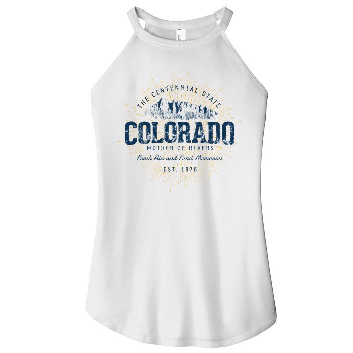 Vintage Retro Style Colorado Sweatshirt.png Women's Perfect Tri Rocker Tank