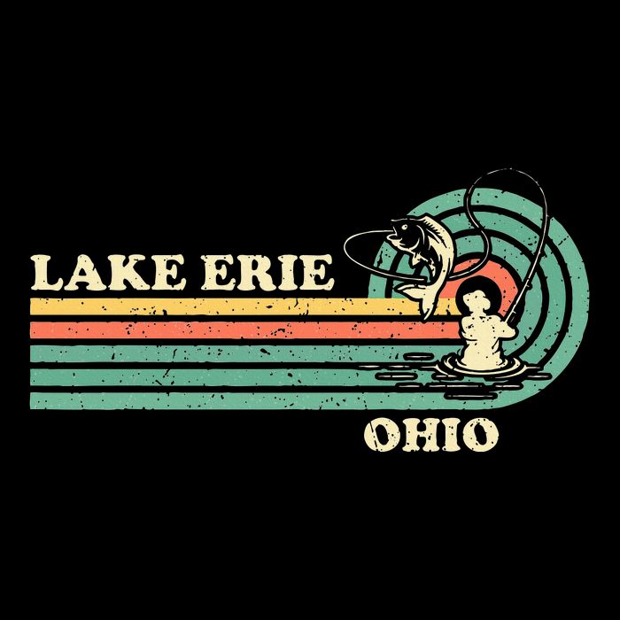 Vintage Retro Summer Fishing Ohio Erie Lake Cooling Performance Crew T-Shirt