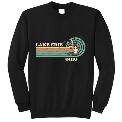 Vintage Retro Summer Fishing Ohio Erie Lake Sweatshirt