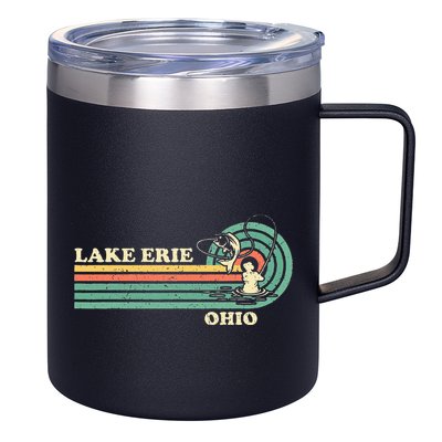 Vintage Retro Summer Fishing Ohio Erie Lake 12oz Stainless Steel Coffee Mug