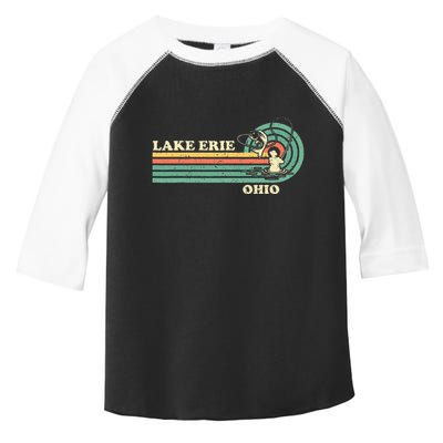 Vintage Retro Summer Fishing Ohio Erie Lake Toddler Fine Jersey T-Shirt